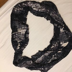 Infinity Scarf with black, white and grey design